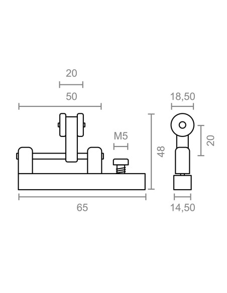 Polea corredera pergola tld21 20mm 92583 micel