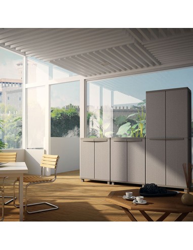 Armario jrattan 369, 3 baldas, 68 x 37,5 x 170 cm