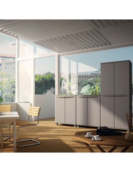 Armario jrattan 369, 3 baldas, 68 x 37,5 x 170 cm