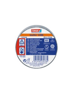 Cinta aislante homologada gris 20 m x 19 mm