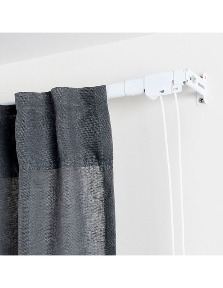 Riel reforzado extensible 120-210cm blanco cintacor - storplanet