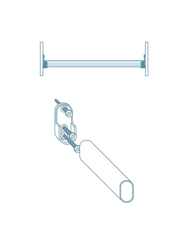 Soporte armario entre-paredes ovalado blanco (2...