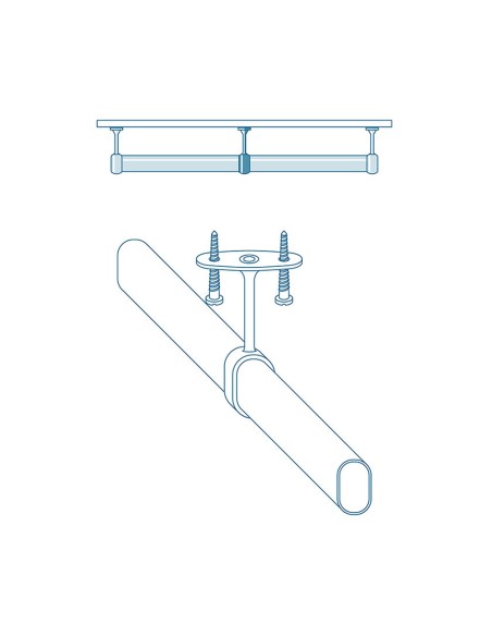 Soporte armario central ovalado blanco (1 ud) cintacor - storplanet