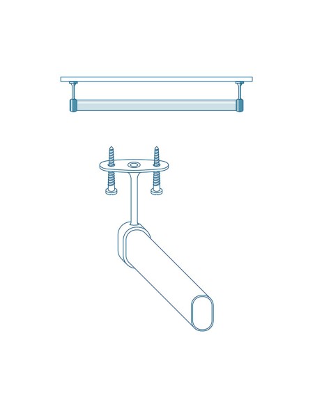 Soporte armario terminal ovalado blanco (2 uds) cintacor - storplanet