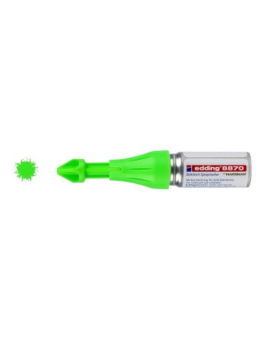 Marcador en spray pintura fluorescente a la tiza verde para agujeros perforados edding
