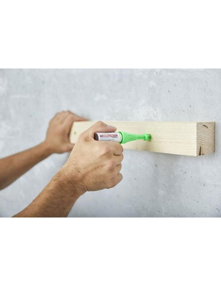 Marcador en spray pintura fluorescente a la tiza verde para agujeros perforados edding