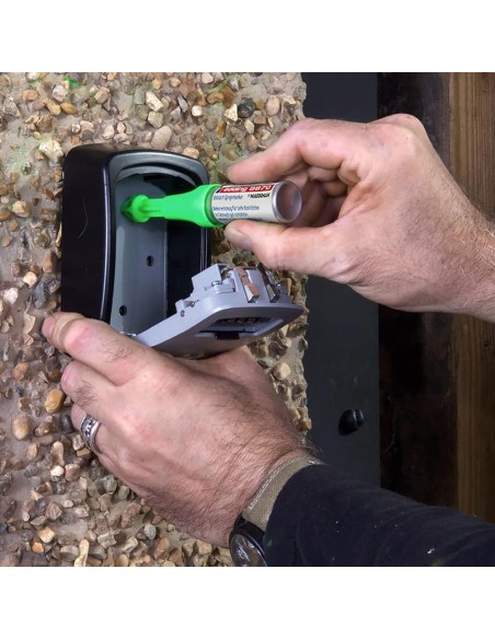 Marcador en spray pintura fluorescente a la tiza verde para agujeros perforados edding