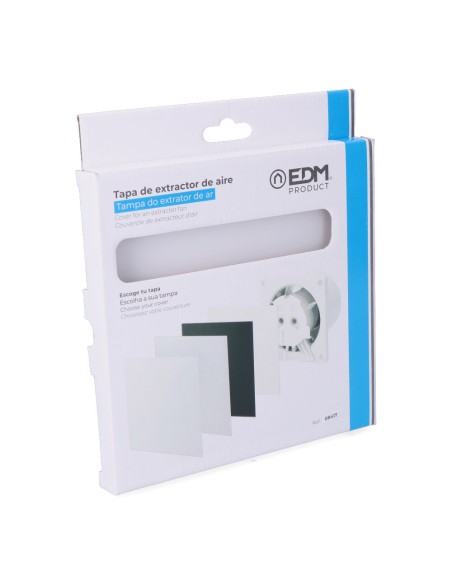 Tapa 175x175 mm cristal blanco mate para extractor 08413 ø10cm edm