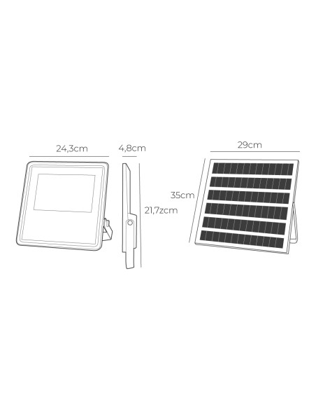 Foco proyector solar slim 200w 1.800lm 6.500k