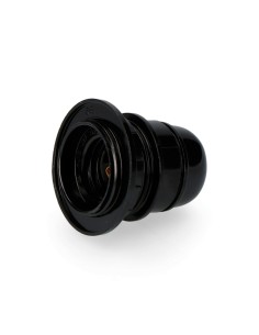 Portalamparas semiroscado e-27 homologado + arandela (retractilado) negro edm