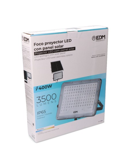 Foco proyector solar slim 400w 3.500lm 6.500k