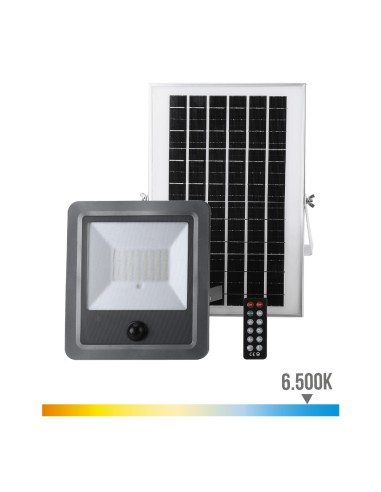 Foco proyector solar con sensor 100w 1.200lm 6.500k