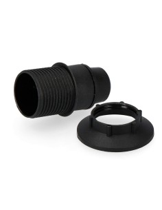 Portalamparas e14 semi-roscado + arandela (retractilado) negro solera