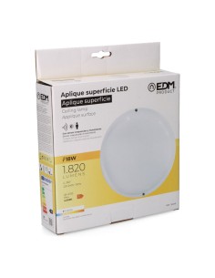 Aplique led redondo con sensor crepuscular y de movimiento 18w 1820 lm 4.000 k luz día ø20,8 x 4,8 cm 2
