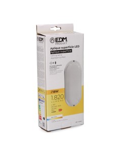 Aplique led oval con sensor crepuscular y de movimiento 18 w 1820 lm 4.000 k 10,2 x 4,5 x 23 cm 2