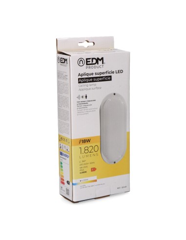 Aplique led oval con sensor crepuscular y de...