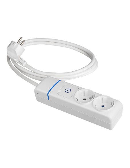 Prolongador con 2 tomas 2p+t, 16a 250v con interruptor luminoso, cable 1, 5 m.