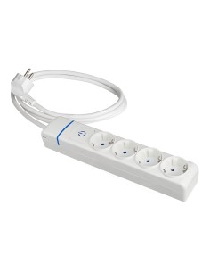 Prolongador con 4 tomas 2p+t, 16a 250v con interruptor luminoso, cable 1, 5 m.