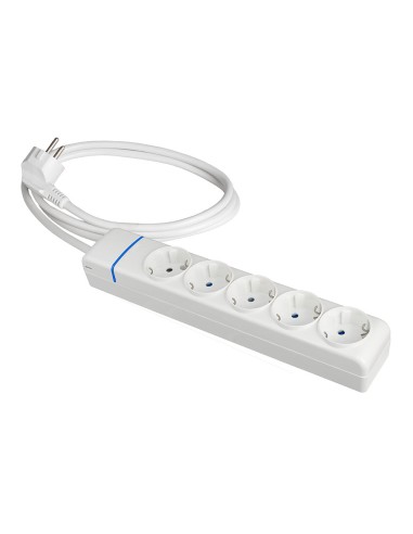 Prolongador con 5 tomas 2p+t, 16 a 250 v de cable h05vv-f 3g 1,5 m.