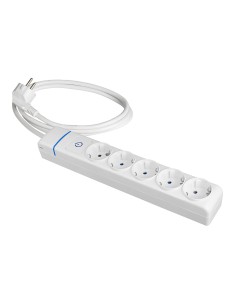 Prolongador con 5 tomas 2p+t, 16a 250v con interruptor luminoso, cable 1, 5 m.