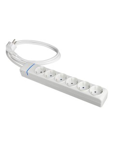 Prolongador con 6 tomas 2p+t, 16 a 250 v de cable h05vv-f 3g 1,5 m.
