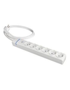 Prolongador con 6 tomas 2p+t, 16a 250v con interruptor luminoso, cable 1, 5 m.