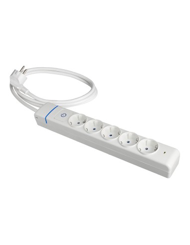 Prolongador con 5 tomas 2p+t, 16 a 250 v. máx.3680 w 850°c gwt.