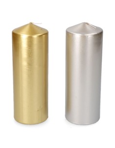 Vela dorada/plateada ø7x20cm colores surtidos