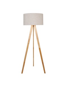 Lámpara de pie e27 madera, hierro y tela ø50 x 28 cm