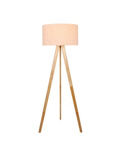 Lámpara de pie e27 madera, hierro y tela ø50 x 28 cm 2