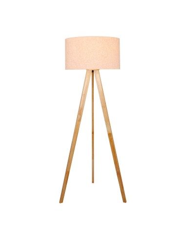 Lámpara de pie e27 madera, hierro y tela ø50 x...