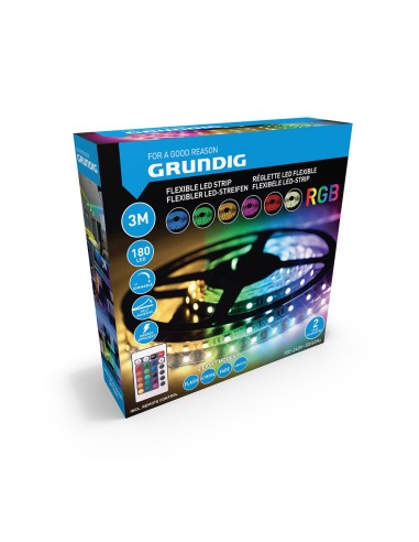Tira led rgb 3 m 180 leds grundig