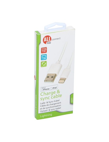 Cable usb-a a lightning 1,2 m blanco