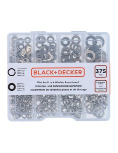 Surtido de arandelas planas y de seguridad black+decker