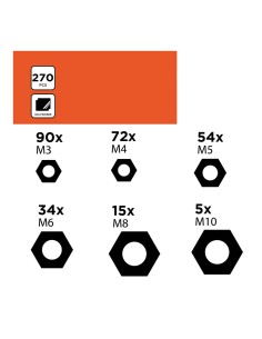 Surtido de tuercas 270 piezas black+decker 2