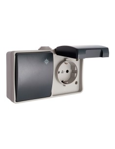 Conmutador + base fija estanca t/tl 16 a 250 v ip44