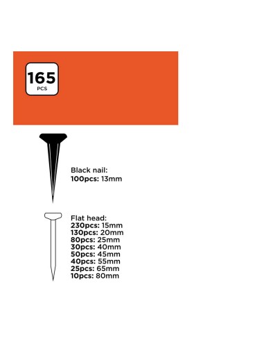 Surtido de clavos, 975 piezas st black+decker