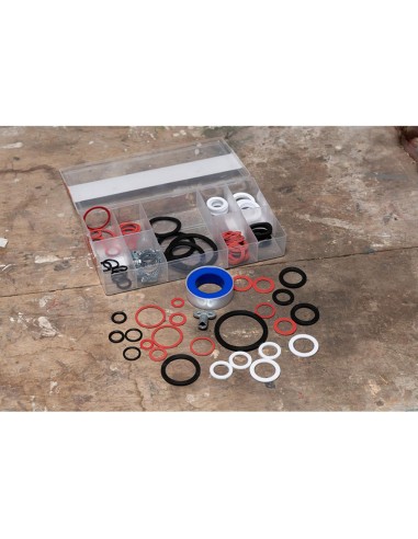 Surtido de juntas, arandelas y abrazaderas, 86...