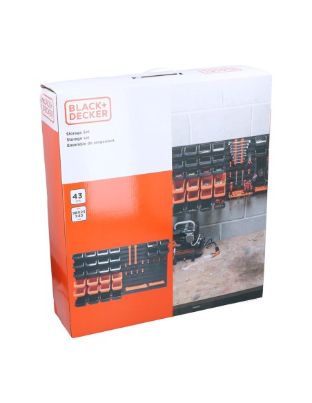 Set de almacenamiento 43 piezas black+decker