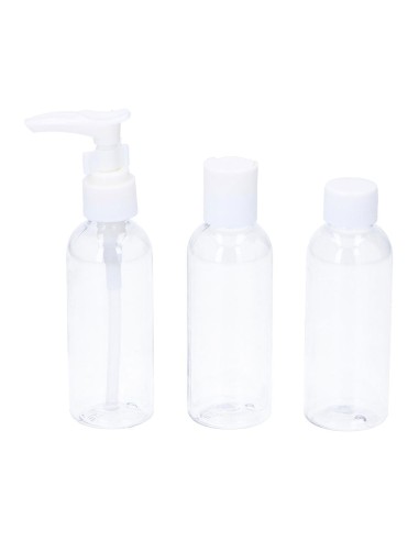 Pack recipientes para equipaje de cabina avión 3 piezas 3 x 80 ml dunlop travel