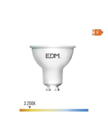 Bombilla dicroica led gu10 7 w 600 lm 3200 k luz calida 120° ø5 x 5,5 cm