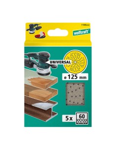 Disco de lijar multiorificio para lijadora excéntrica, ø 125mm, grano 60 1106000 wolfcraft 2