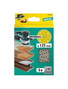 Disco de lijar multiorificio para lijadora excéntrica, ø 125mm, grano 240 1115000 wolfcraft 2