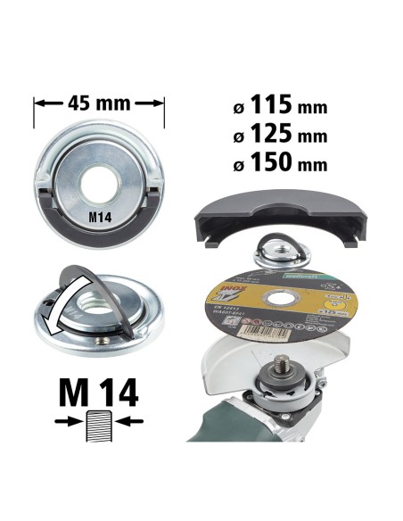Tuerca de fijación rápida para amoladora angular 2463000 wolfcraft