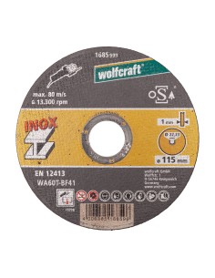Disco corte inox ø115 x 1.0 x 22.2mm caja 10 unid 8462000 wolfcraft