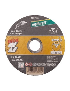 Disco corte inox ø125 x 1.0 x 22.2mm caja 10 unid 8463000 wolfcraft