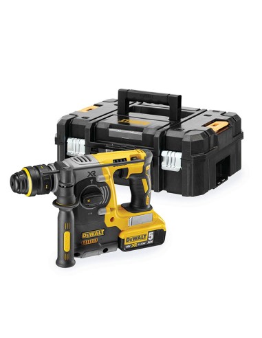 Martillo electroneumático sin escobillas xr 18v sds plus® 2,1j con 2 baterías li-ion 5ah con maletín tstak ii dch273p2t-qw d ...