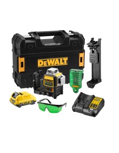 Nivel láser autonivelante verde de 3 líneas 360° xr 12v con batería li-ion 2ah dce089d1g-qw dewalt