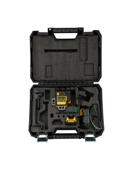 Nivel láser autonivelante verde de 3 líneas 360° xr 12v con batería li-ion 2ah dce089d1g-qw dewalt