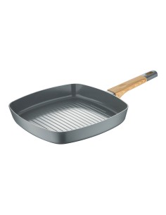 Sarten asador de aluminio prensado ind earth grey 28 x 28 cm